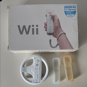 Nintendo Wii Console with White Remote and Accessories